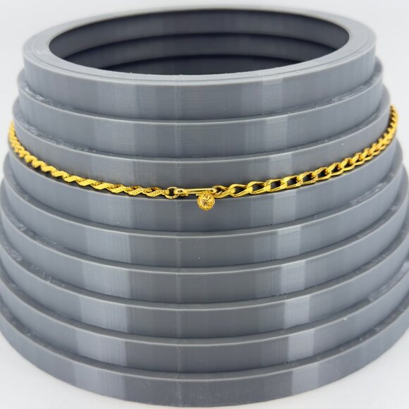 Vintage Multi Strand Festoon Gold Silver Chain Necklace Ornate Discs Hearts - Picture 11 of 14